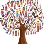 Diversity tree pixel people illustration